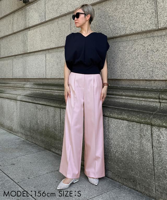 クール素材美脚ワイドパンツ(接触冷感・防シワ・UV)_sty26ss-pt22