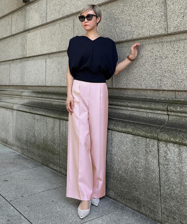 クール素材美脚ワイドパンツ(接触冷感・防シワ・UV)_sty26ss-pt22