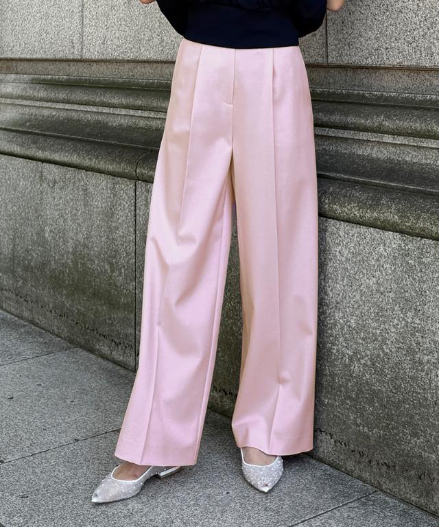 クール素材美脚ワイドパンツ(接触冷感・防シワ・UV)_sty26ss-pt22