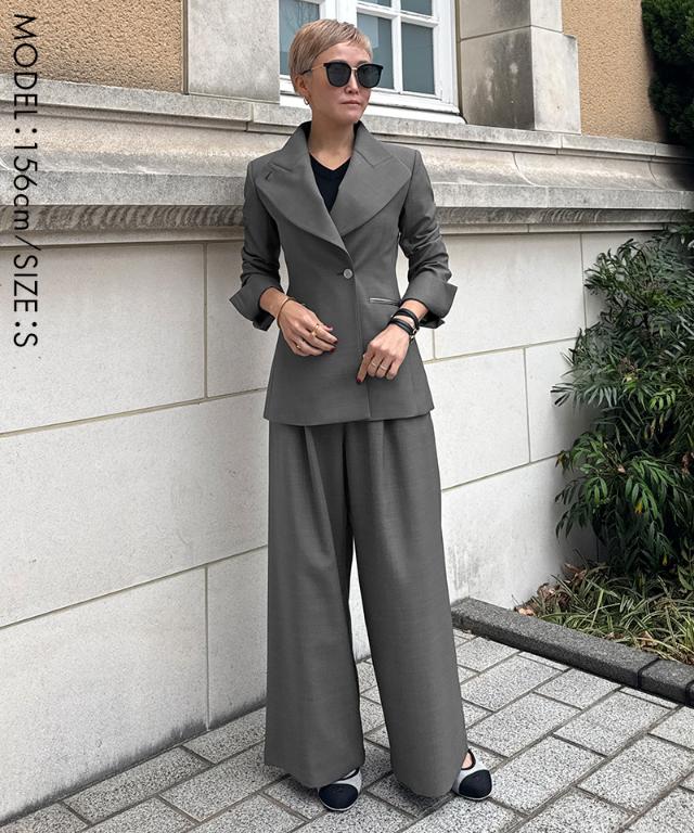 ウエストサテンパンツ（防シワ生地）_sty26ss-pt23