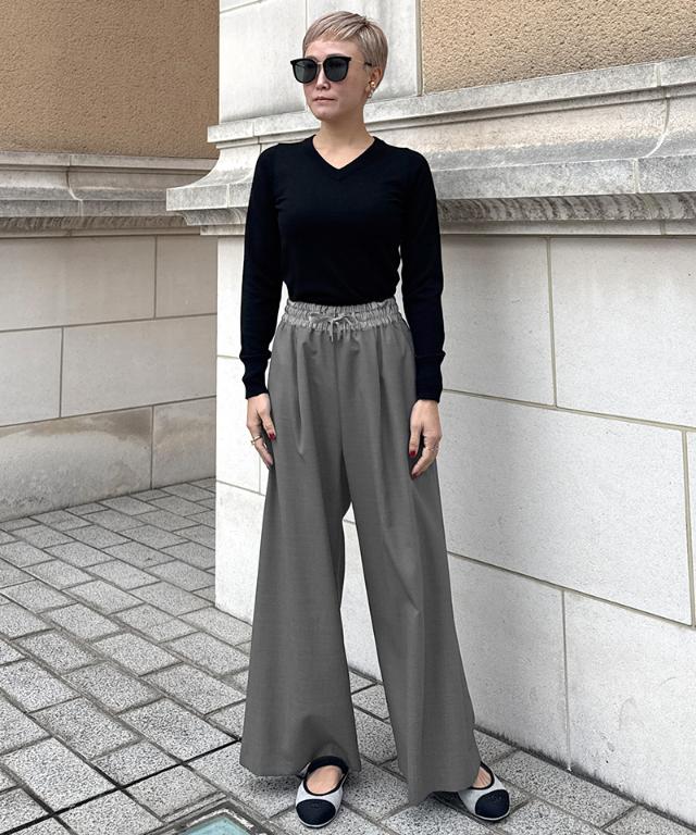 ウエストサテンパンツ（防シワ生地）_sty26ss-pt23