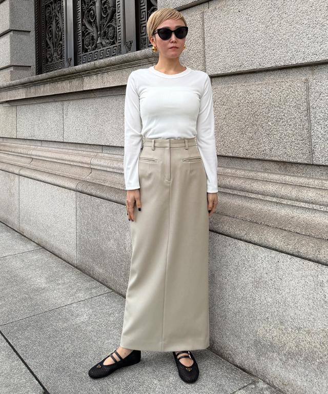 JENNEストレートスカート（防シワ・UVカット機能生地）_sty26ss-sk07