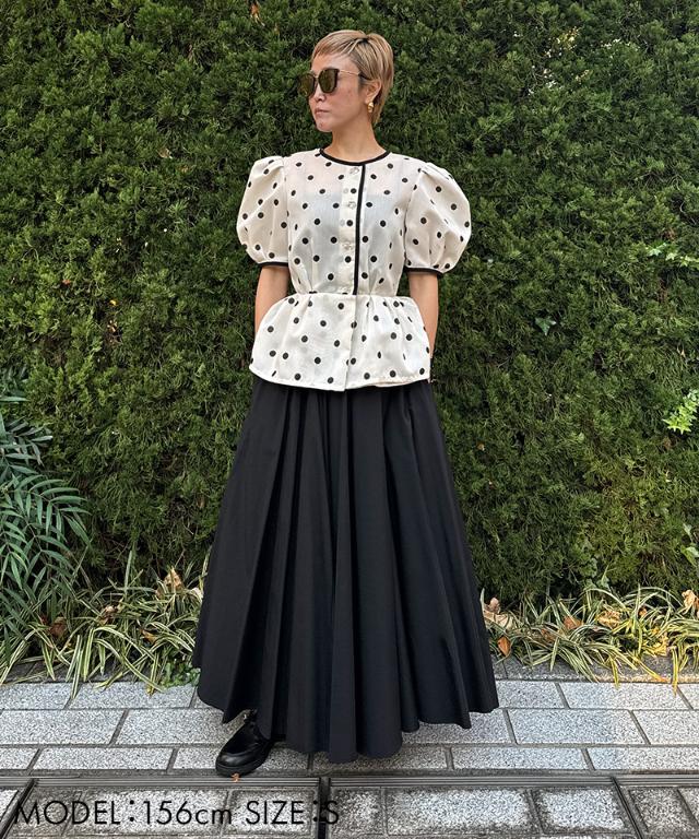 クール素材ボリュームドレススカート_sty26ss-sk20