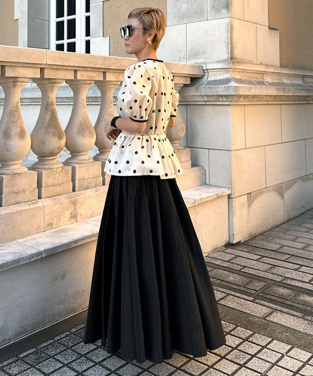 クール素材ボリュームドレススカート_sty26ss-sk20