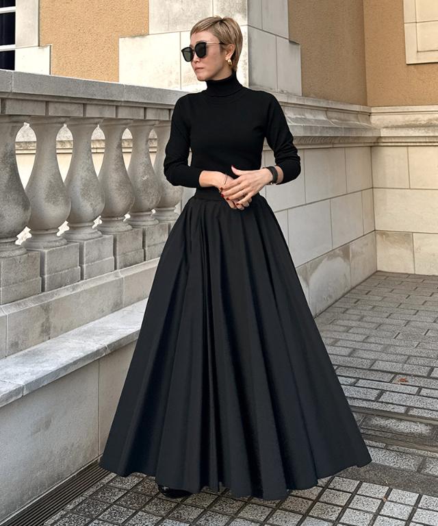 クール素材ボリュームドレススカート_sty26ss-sk20