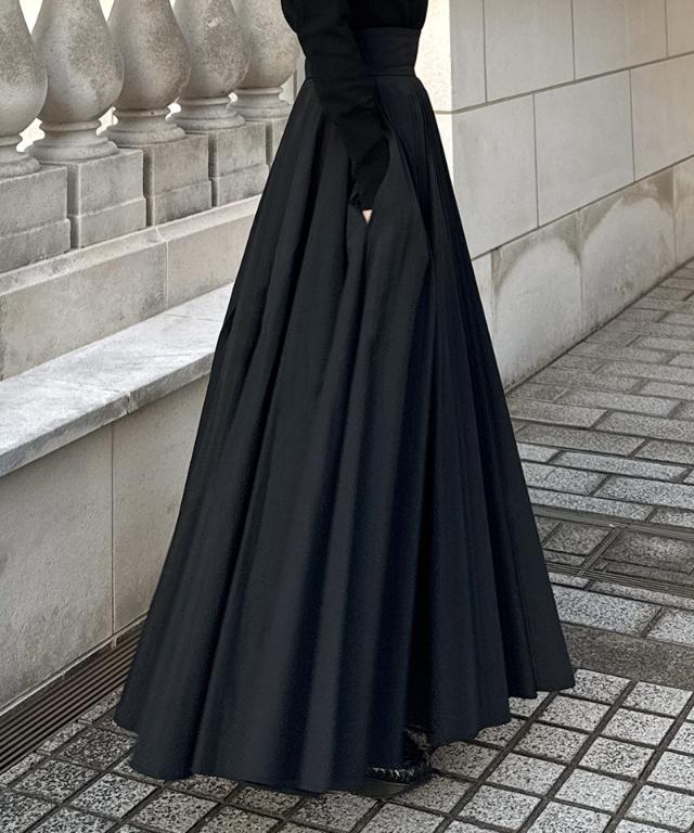 クール素材ボリュームドレススカート_sty26ss-sk20