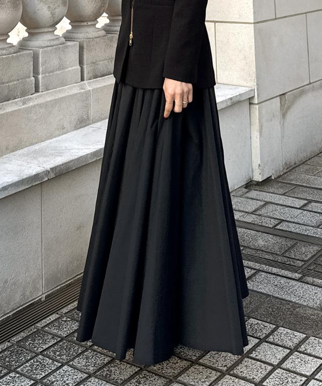 クール素材ボリュームドレススカート_sty26ss-sk20