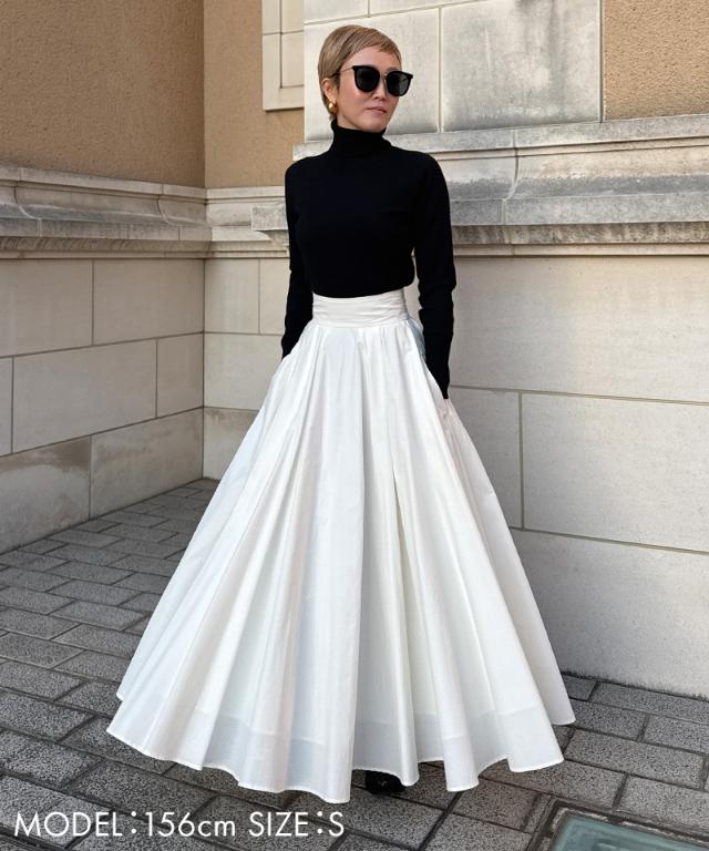 クール素材ボリュームドレススカート_sty26ss-sk20