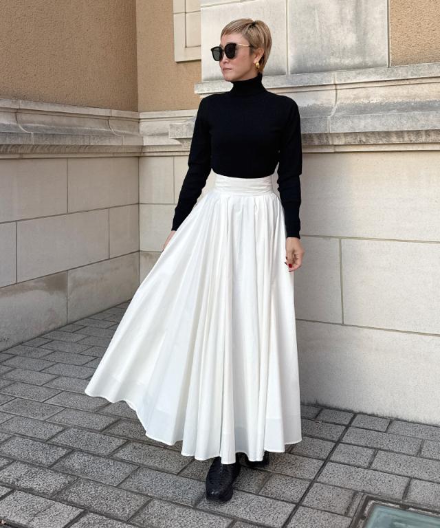 クール素材ボリュームドレススカート_sty26ss-sk20