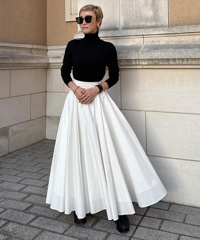 クール素材ボリュームドレススカート_sty26ss-sk20