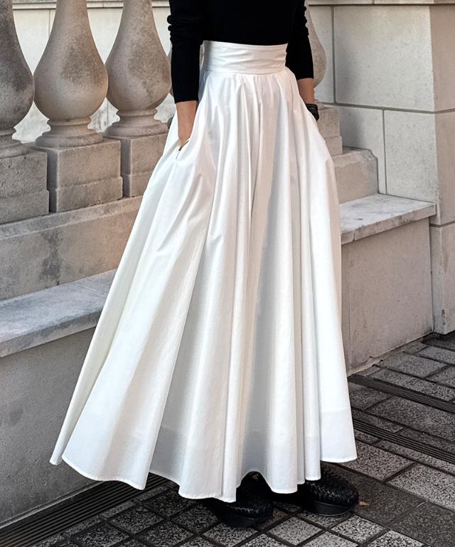 クール素材ボリュームドレススカート_sty26ss-sk20