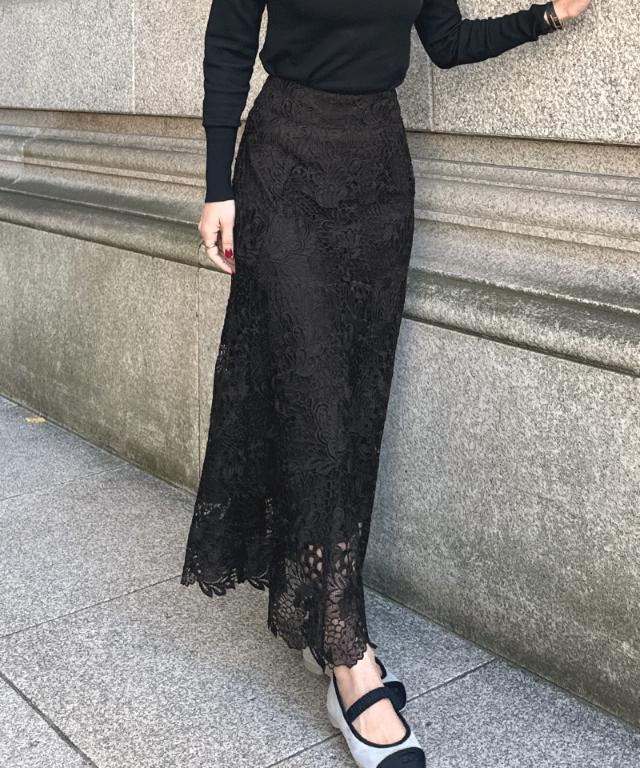 JENNEレースマーメイドスカート_sty26ss-sk21