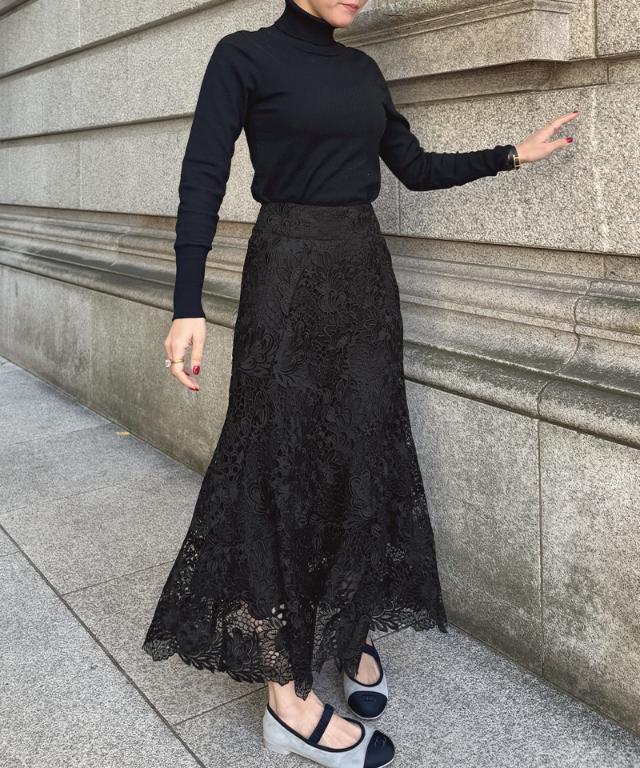 JENNEレースマーメイドスカート_sty26ss-sk21