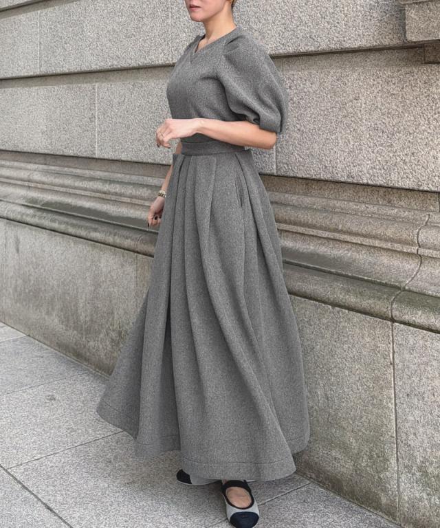 タックダンボールニットスカート_sty26ss-sk33