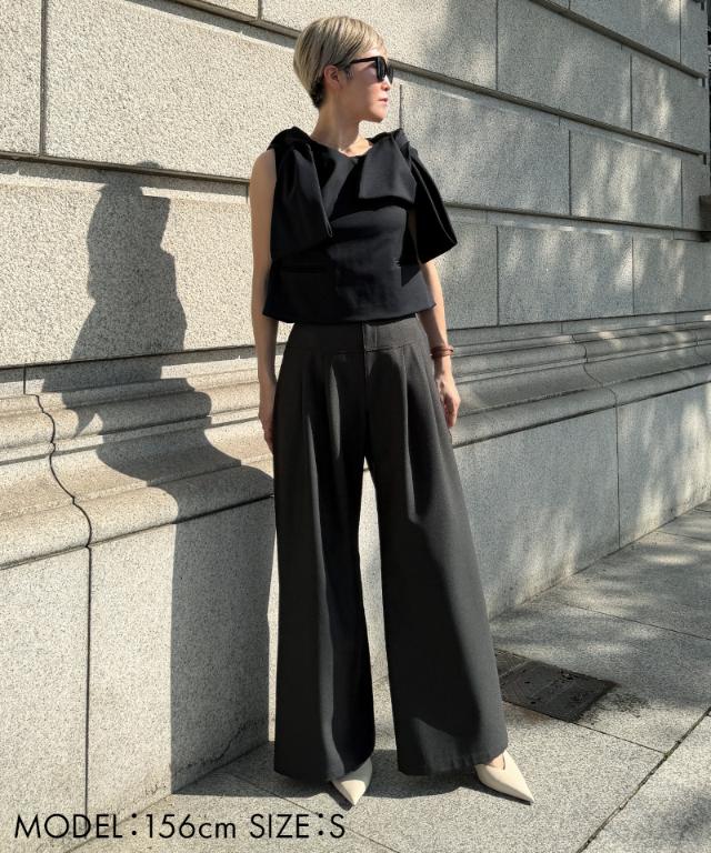 リボンVネックトップス_sty26ss-tp46