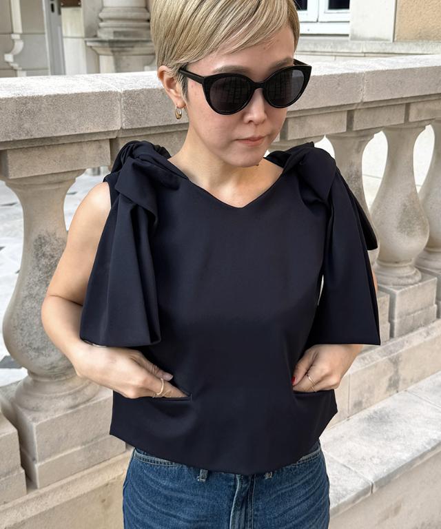 リボンVネックトップス_sty26ss-tp46