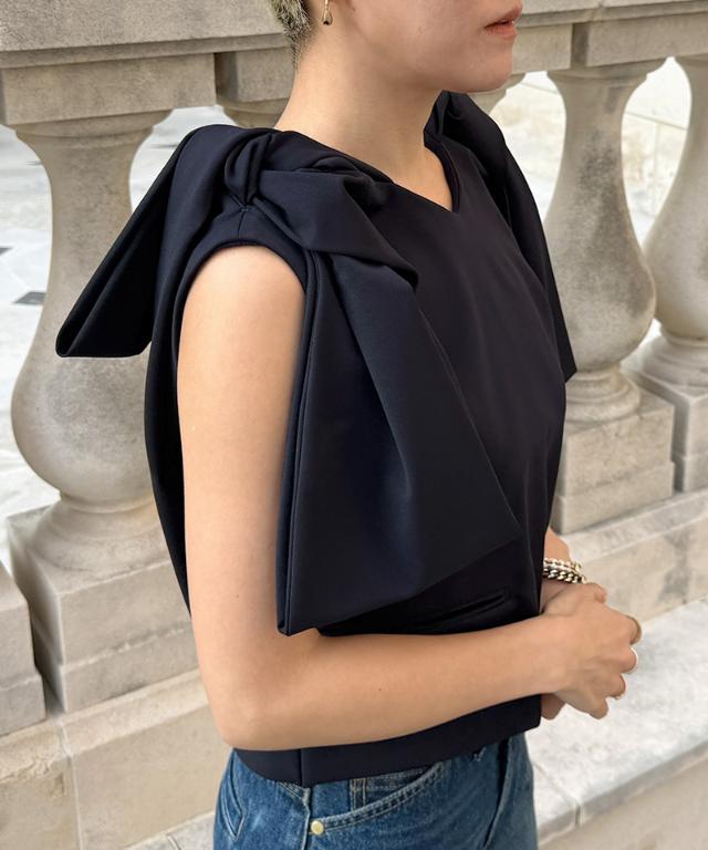 リボンVネックトップス_sty26ss-tp46