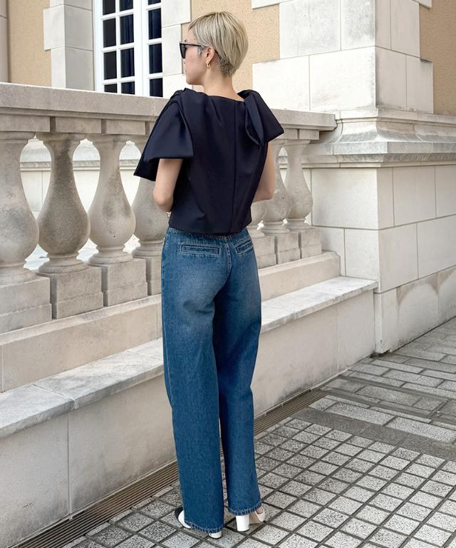 リボンVネックトップス_sty26ss-tp46