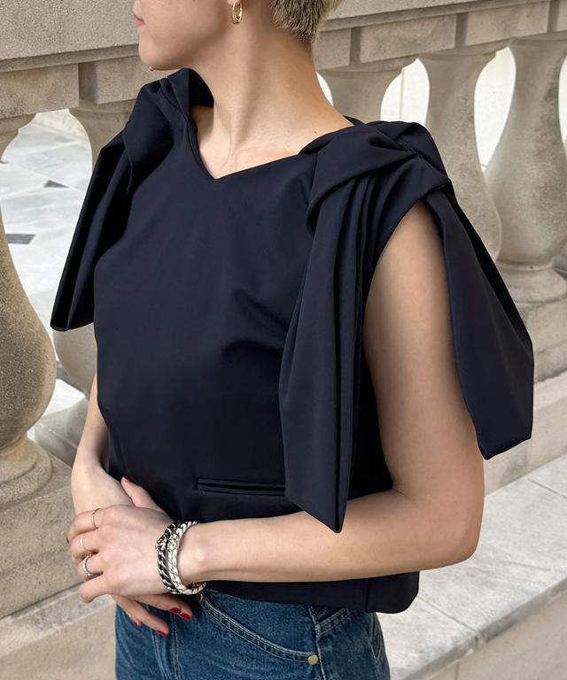 リボンVネックトップス_sty26ss-tp46