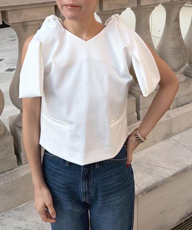 リボンVネックトップス_sty26ss-tp46