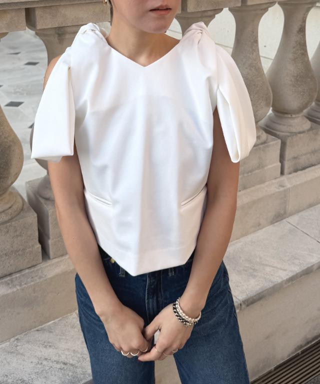 リボンVネックトップス_sty26ss-tp46