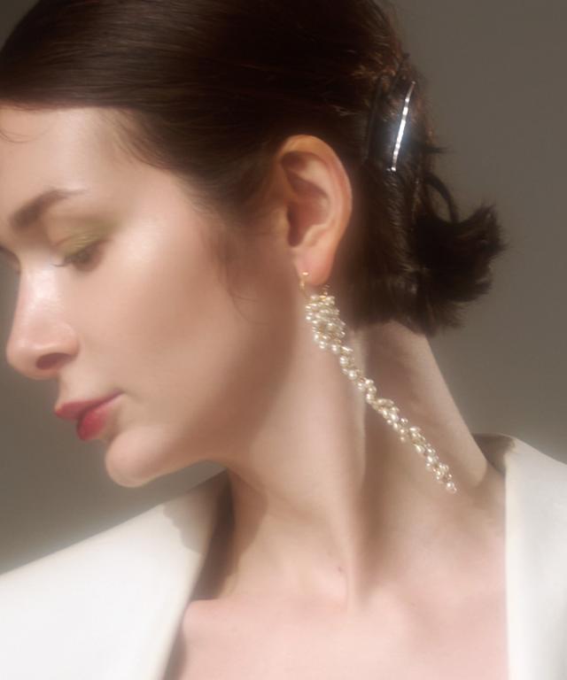 淡水パールアシンメトリーピアス_sym26ss-ac02