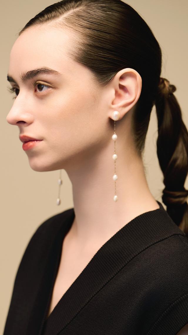 淡水パールロングピアス