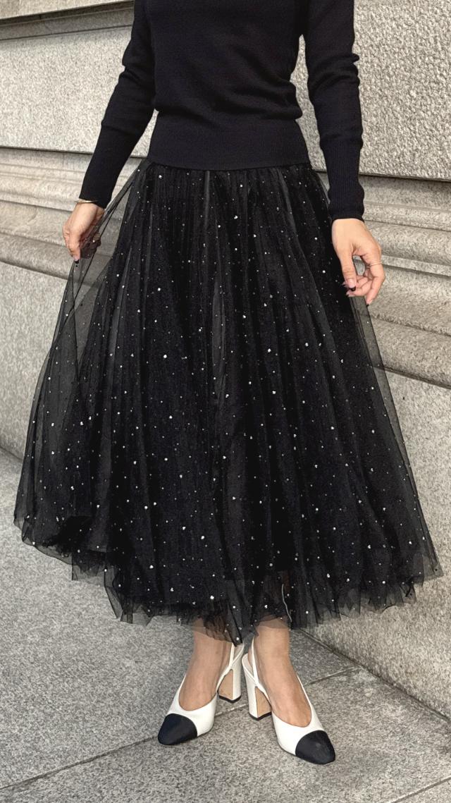 クリスタルチュールスカート