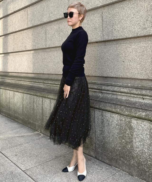 クリスタルチュールスカート_ugc26ss-sk01