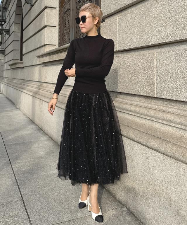 クリスタルチュールスカート_ugc26ss-sk01