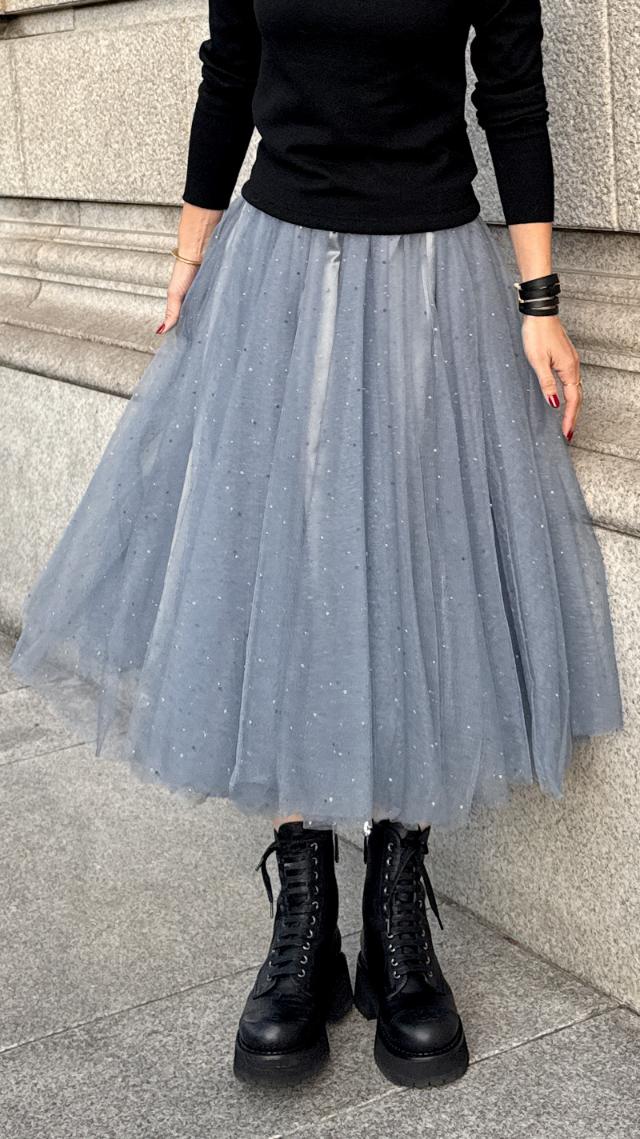 クリスタルチュールスカート