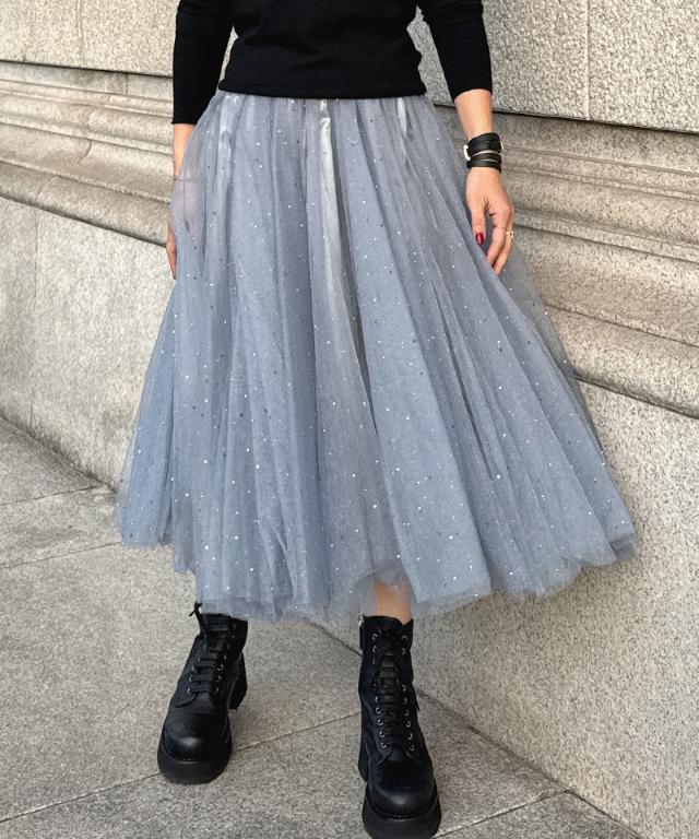 クリスタルチュールスカート_ugc26ss-sk01