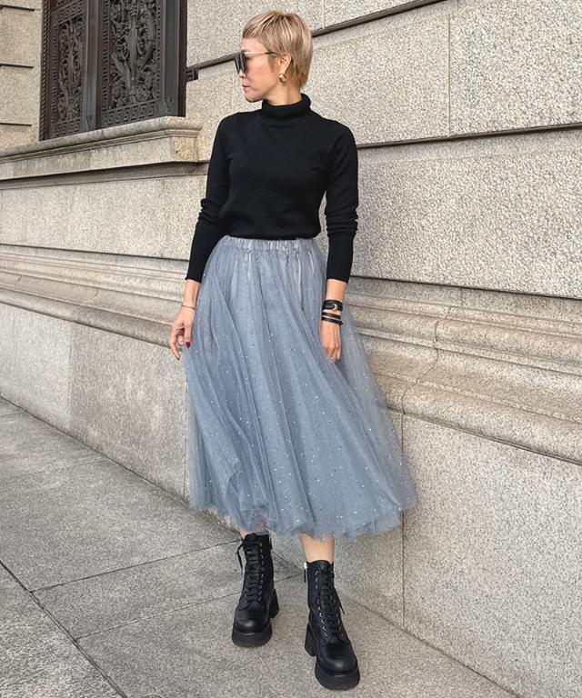 クリスタルチュールスカート_ugc26ss-sk01