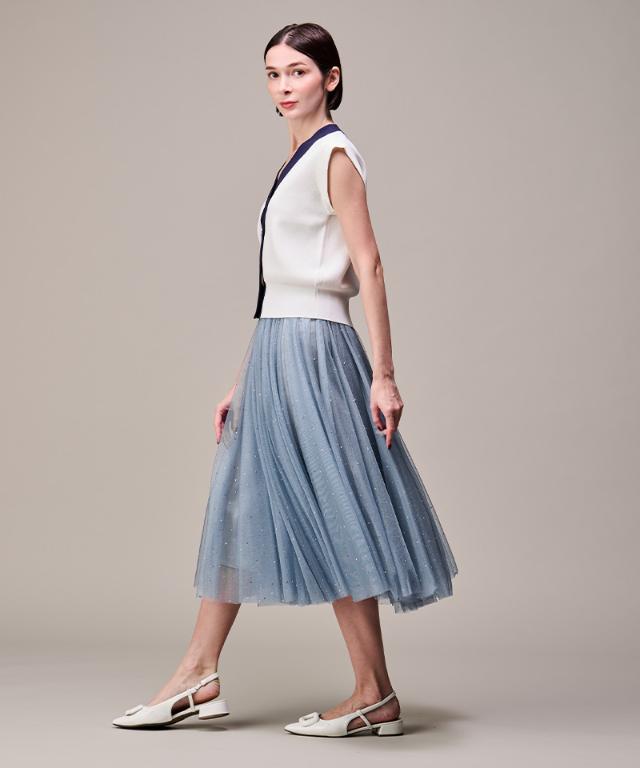 クリスタルチュールスカート_ugc26ss-sk01