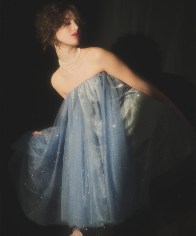 クリスタルチュールスカート_ugc26ss-sk01