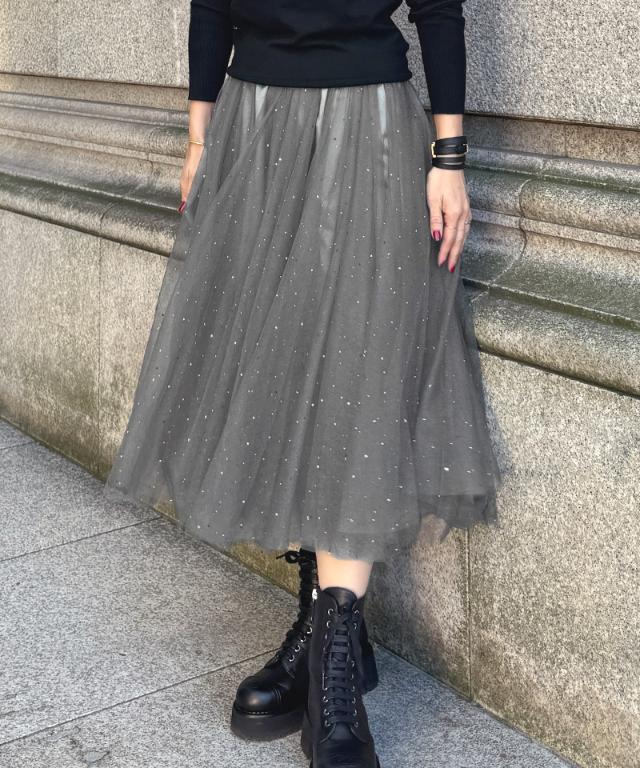 クリスタルチュールスカート_ugc26ss-sk01