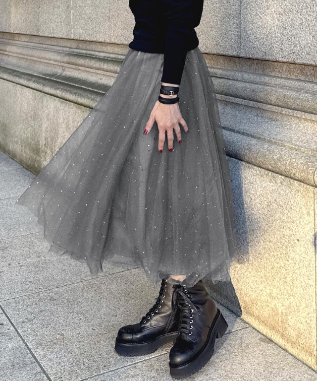 クリスタルチュールスカート_ugc26ss-sk01