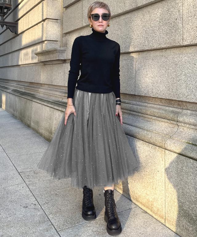 クリスタルチュールスカート_ugc26ss-sk01