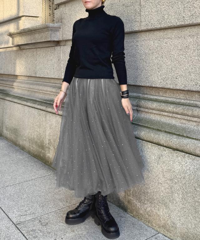 クリスタルチュールスカート_ugc26ss-sk01