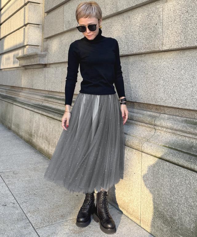 クリスタルチュールスカート_ugc26ss-sk01