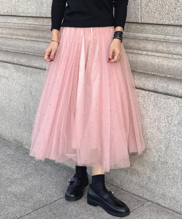 クリスタルチュールスカート_ugc26ss-sk01