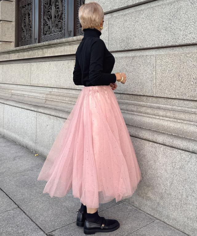 クリスタルチュールスカート_ugc26ss-sk01