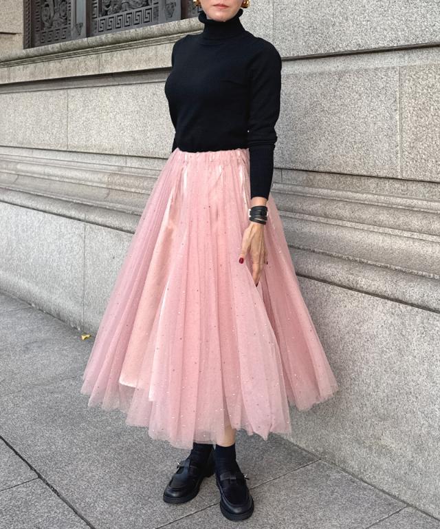 クリスタルチュールスカート_ugc26ss-sk01