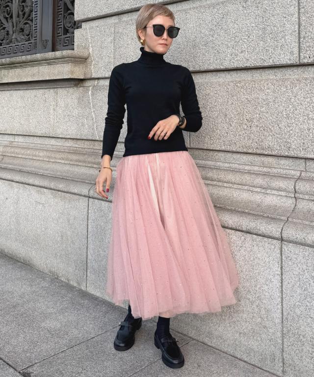 クリスタルチュールスカート_ugc26ss-sk01