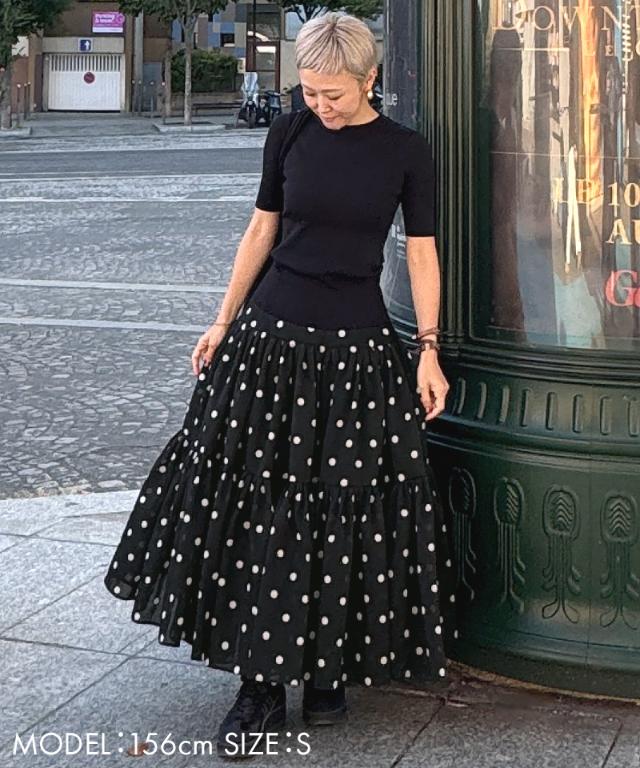 ラグジュアリードットタックスカート（北陸生産生地）_ugc26ss-sk13