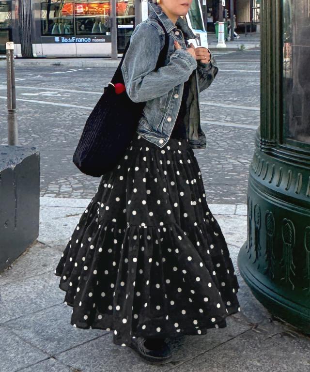 ラグジュアリードットタックスカート（北陸生産生地）_ugc26ss-sk13