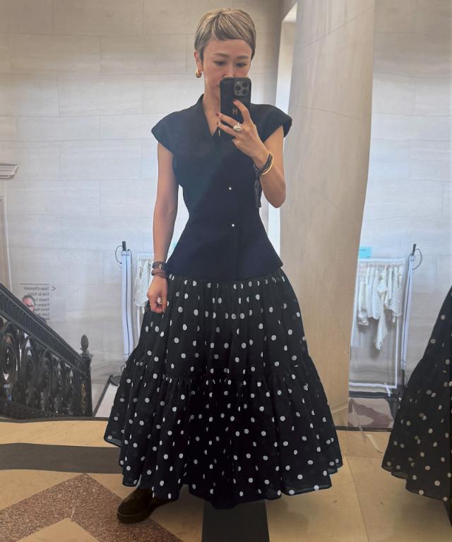 ラグジュアリードットタックスカート（北陸生産生地）_ugc26ss-sk13