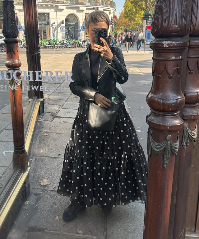 ラグジュアリードットタックスカート（北陸生産生地）_ugc26ss-sk13