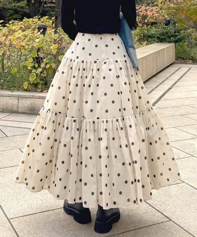 ラグジュアリードットタックスカート（北陸生産生地）_ugc26ss-sk13