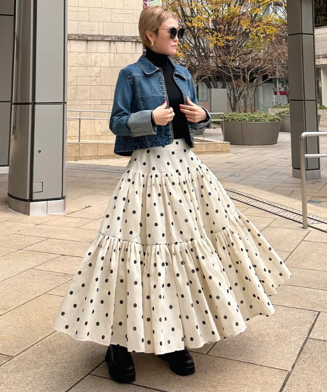 ラグジュアリードットタックスカート（北陸生産生地）_ugc26ss-sk13